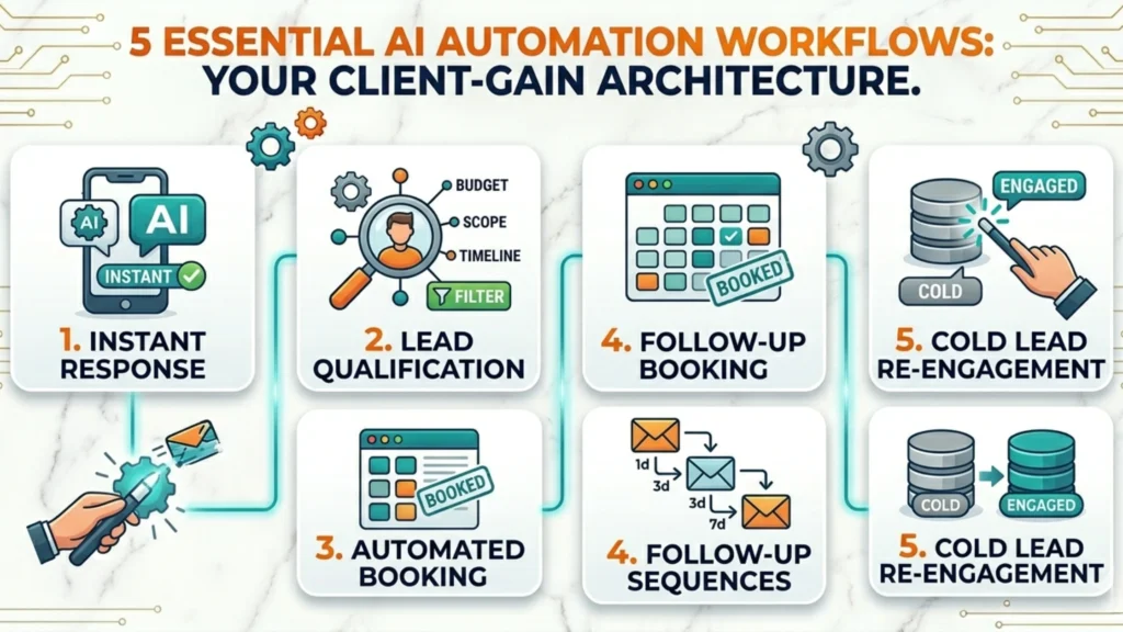 5 essential AI Automation workflows: Your client-gain architecture