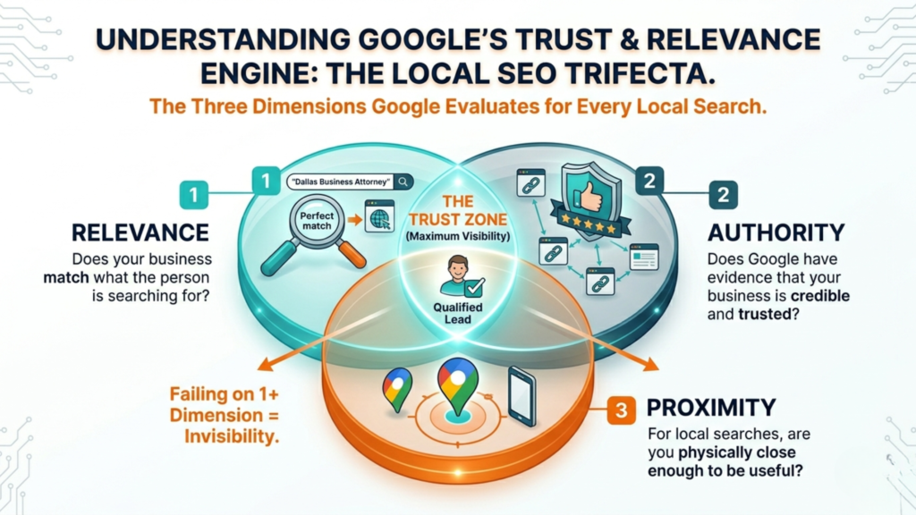 The Three Dimensions google evaluates for every local search